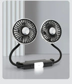 Car USB Fan Dual Head Cooling Air Hose Fan for Backseat 360°Rotation 3-Speed Auto Headrest Fan For Rear Seat Amagi