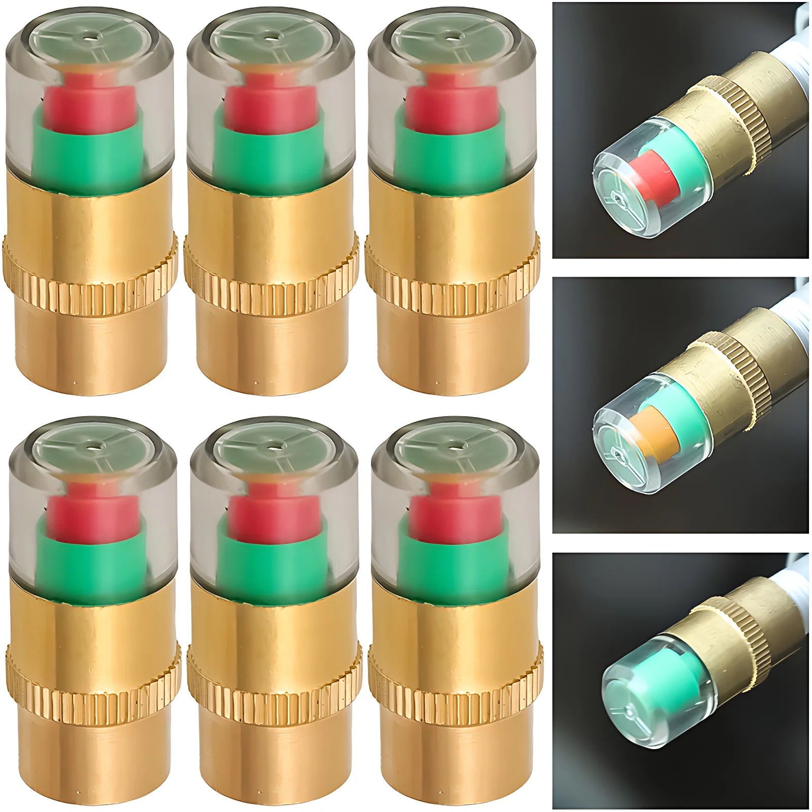 8/1pcs Motorcycle Car Tire Pressure Monitor Valve Cap Sensor Indicator Eye Alert Auto Tire Pressure Inspection Tool Tire Valve