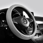 Napa Leather Perforated Patchwork Car Steering Wheel Cover, Non-slip, Breathable, Universal 15 Inch (Approx. 38.1cm) Amagi