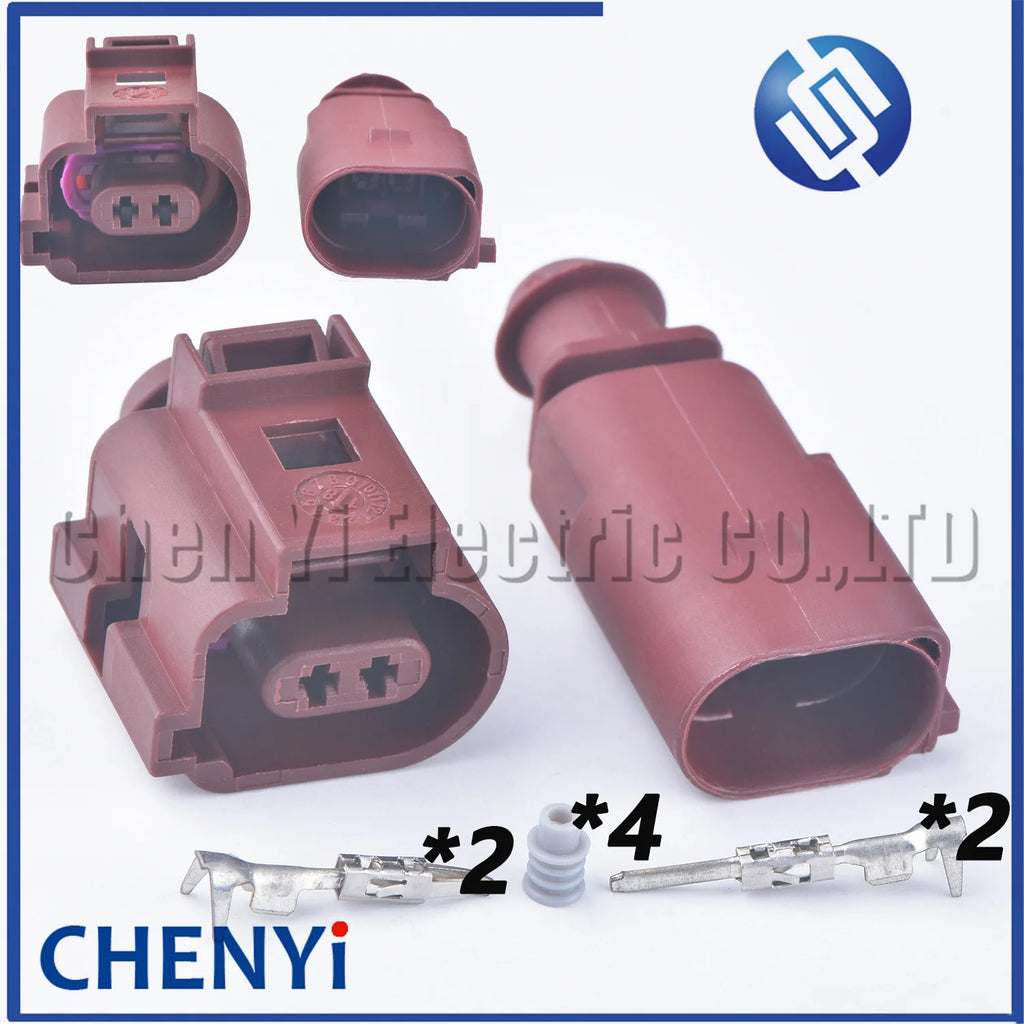 2 Pin Auto Connector Electric hand brake rear brake wheel cylinder motor Wire harness Plug 6X0973802A 1J0973702A 1J0 973 702A
