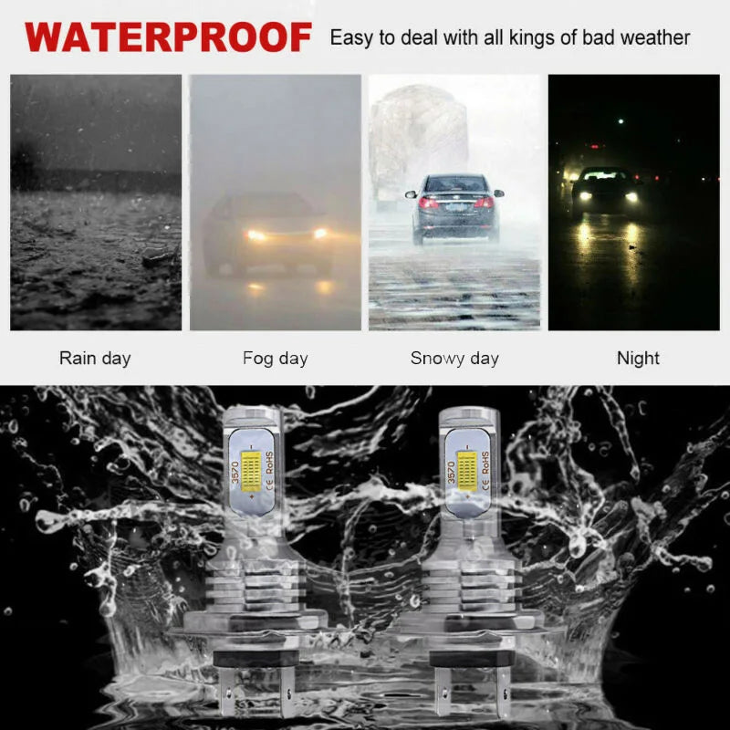 Car Headlight Bulbs H7 LED Headlight Bulbs Lights High Low Beam 55W 8000LM 6000K Super Bright Car Headlight Bulbs