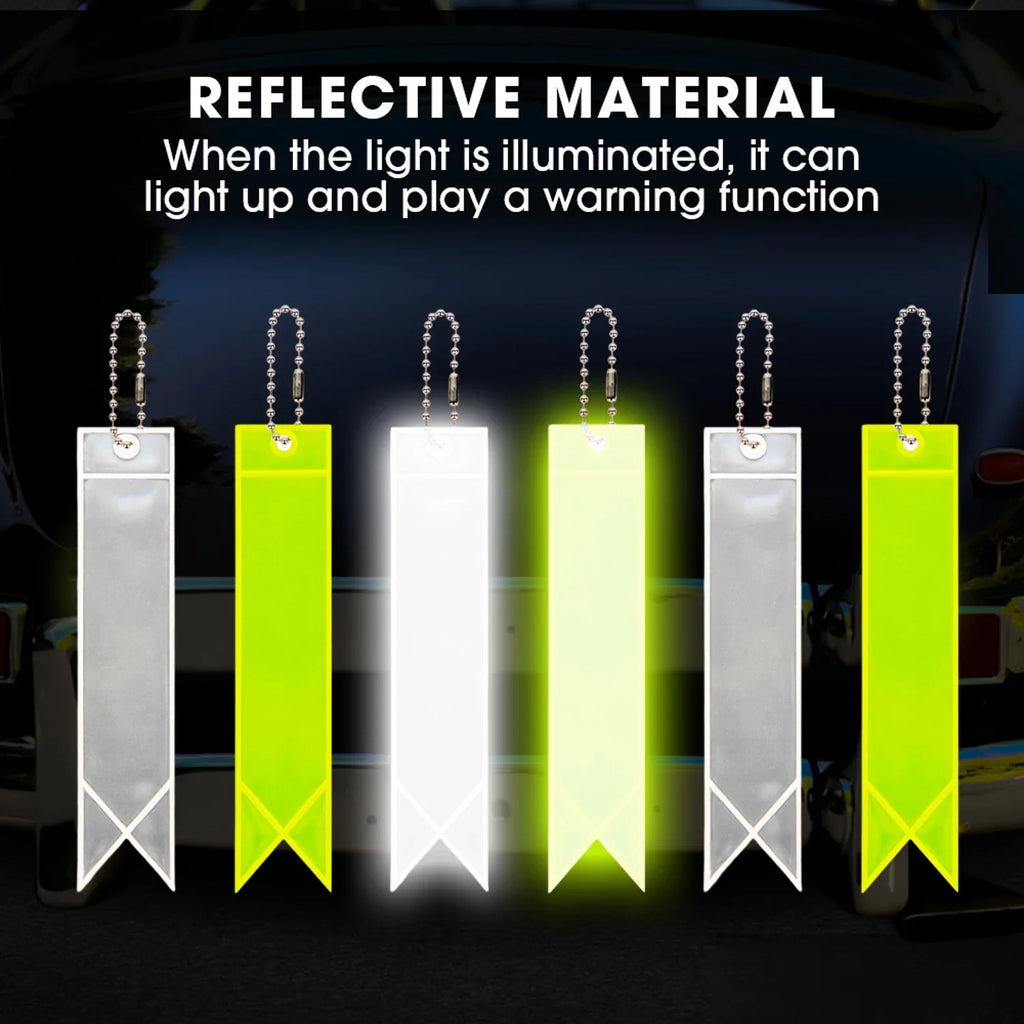 Reflective Keychain Reflector with Chains PVC Reflective Reflector Pendants for School Bag Cycling Backpack Night Riding Warning