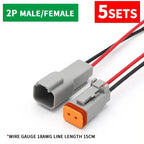 5 Sets Deutsch DT Connector with 15cm Wiring Harness DT06-2S/DT04-2P 2P 3P 4P 6P 8P 12P Waterproof Electrical Connector