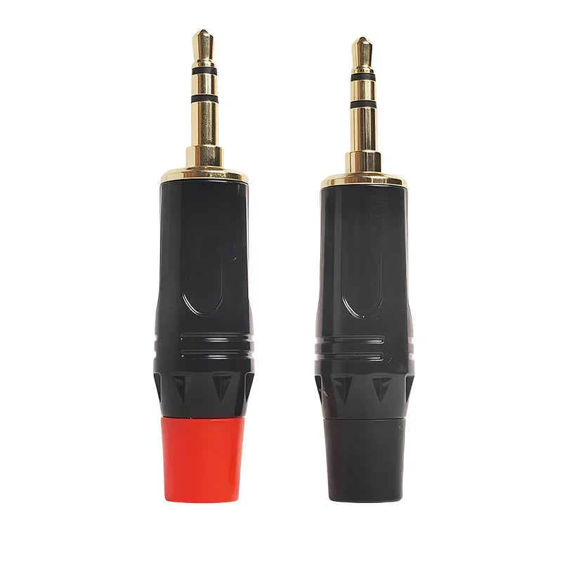 Gold-Plated 3.5mm Stereo Audio Plug Connector, DIY Soldering Jack for Headphone, Microphone, Speaker, AUX Cable Repair