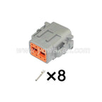 DTM Deutsch 8-Pin Connector Waterproof 1mm Automotive Wiring Harness Cable Socket DTM04-8PA DTM06-08SA