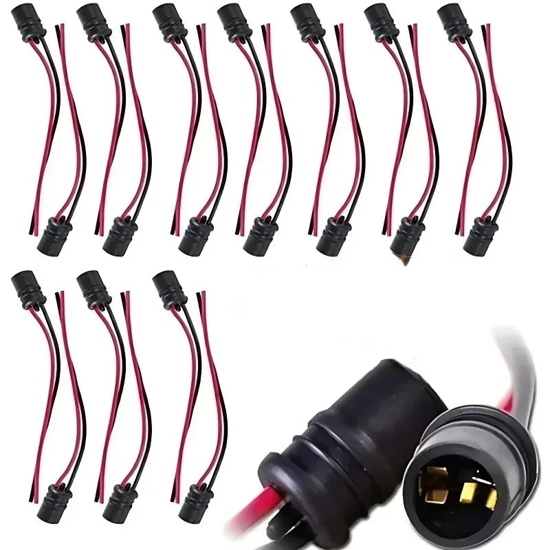 16/1pcs DC12V T10 W5W 147 Dashboard Wedge Light Bulb Socket Rubber Light Bulb Socket Lamp Holder Connector for Auto Truck Boat
