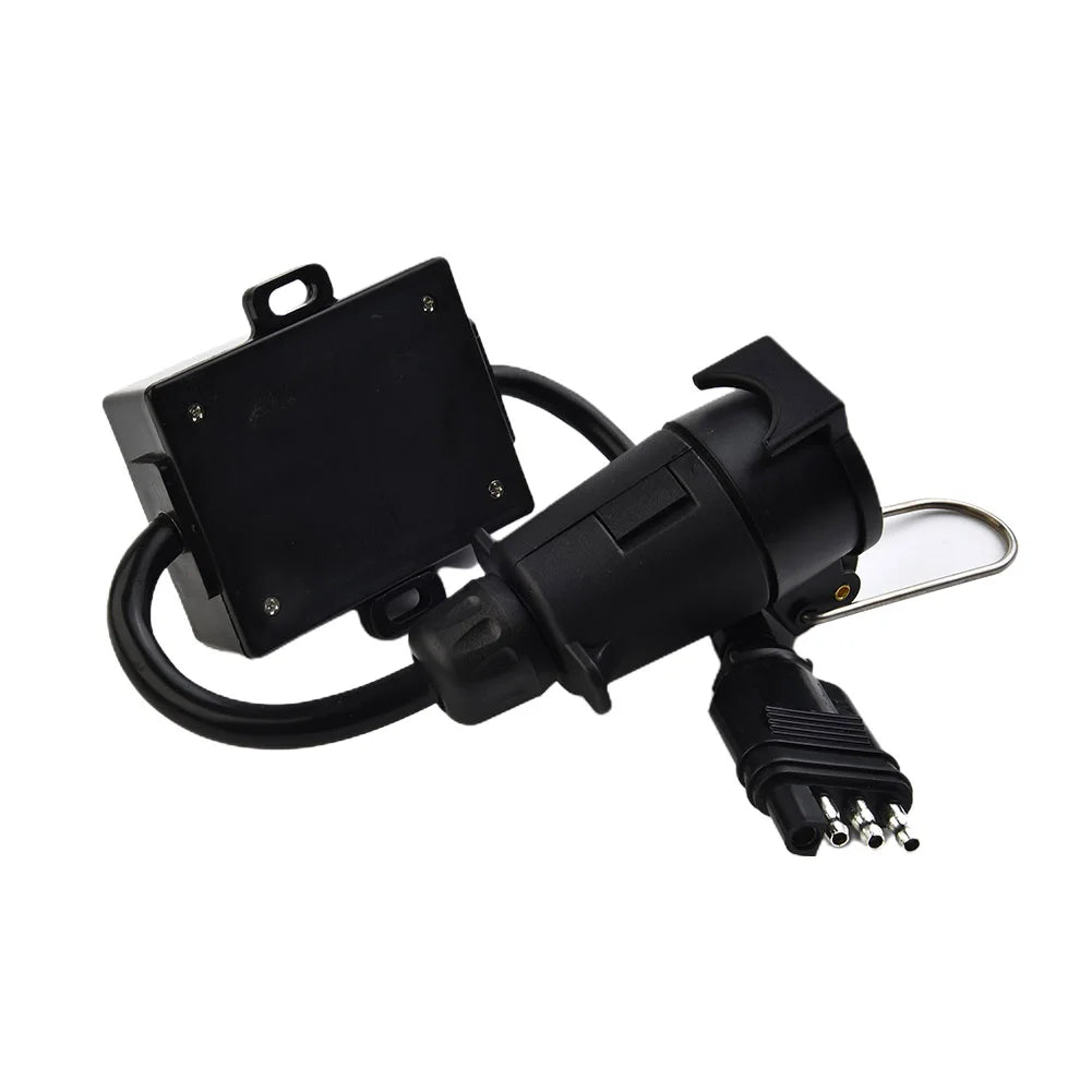 4 Pin Flat Plug To European 7 Pin Connector 4 To 7 Trailer Light Converter Electrical Adapter Socket Trailer Accessories