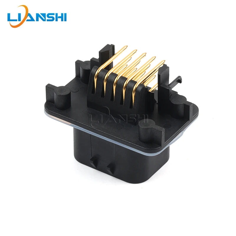 PCB board end connector 14-core bent pin holder all gold-plated new energy ECU waterproof connector 1-776266-1
