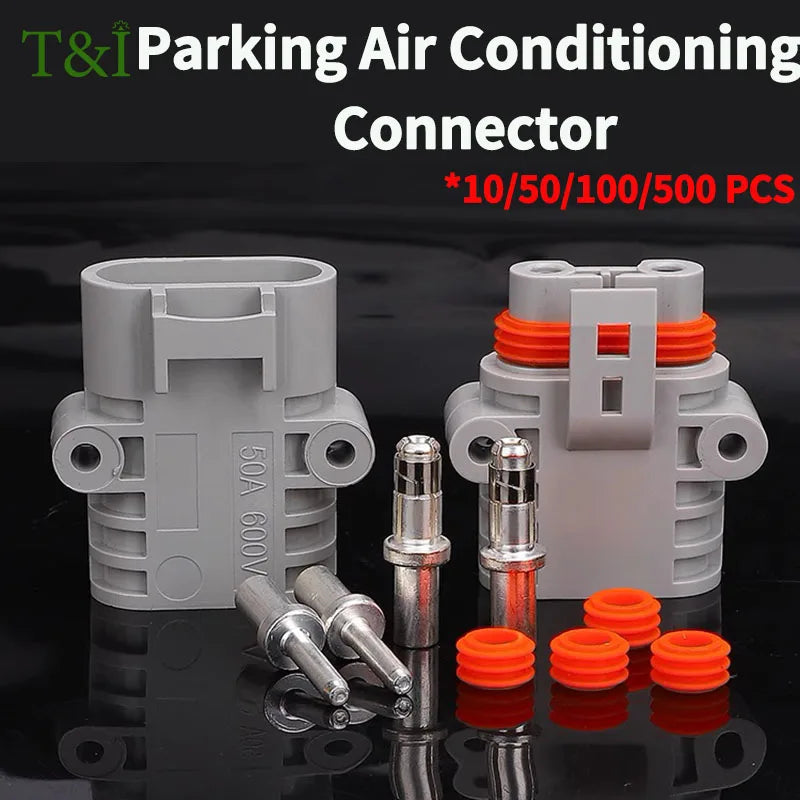 5/20/100 Sets  50A Parking Air Conditioning Connector Power Waterproof Plug 12V/24V High-power Car Lithium Battery Plug