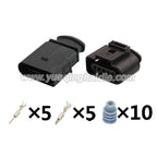 5 Pin Connector Waterproof 1.5mm Male Female Connector Automobile Wiring Harness Cable Plug for VW Audi 1-969920-1 1J0973705