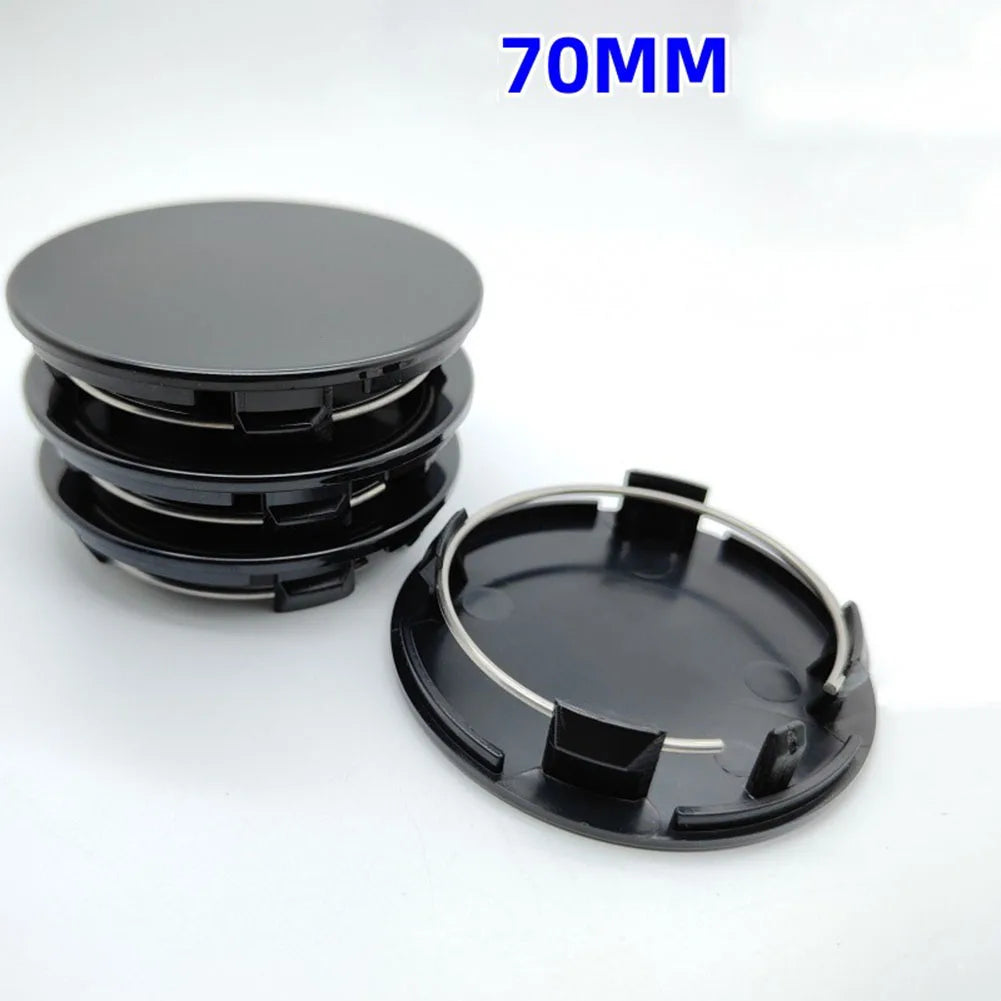 4pcs 70mm Car Black / Silver Universal Car Wheel Hub Center Cap Cover Wheel Hub Center Badges Fit For RM Rims Type