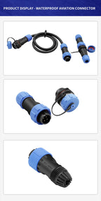 IP68 SP21 Waterproof Aviation Connector Socket with Male and Female Butt, 2/3/4/5/6/7/12 Pins Docks for Industrial Use
