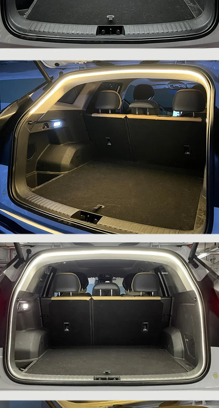 12V Dynamic Flowing Car Trunk LED Strip High-Brightness Wiring Automatic Sensing Tailgate Light Strip Tool Installation Amagi