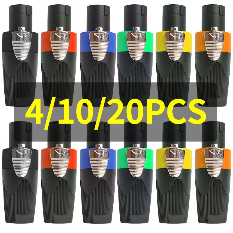 4/10/20PCS 4-Pin Locking Speaker Cable Connectors, Neutrik Style Twist-Lock Plugs for Power Amplifier, PA System and Stage Audio