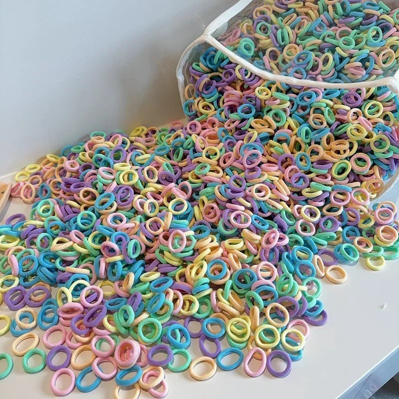 100/300PCS Small Colorful Nylon Elastic Hairband Girls Kids Ponytail Hold Hair Tie Rubber Bands Rope Scrunchie Hair Amagi
