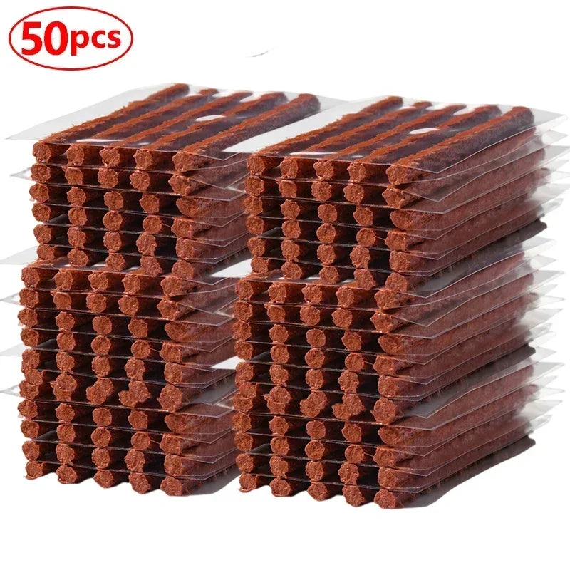 Tire Repair Strips Tubeless Rubber 100/5Pcs Glue Seals for Car Motorcycle Bike Tyre Puncture Repairing Tire Repair Kit Studding
