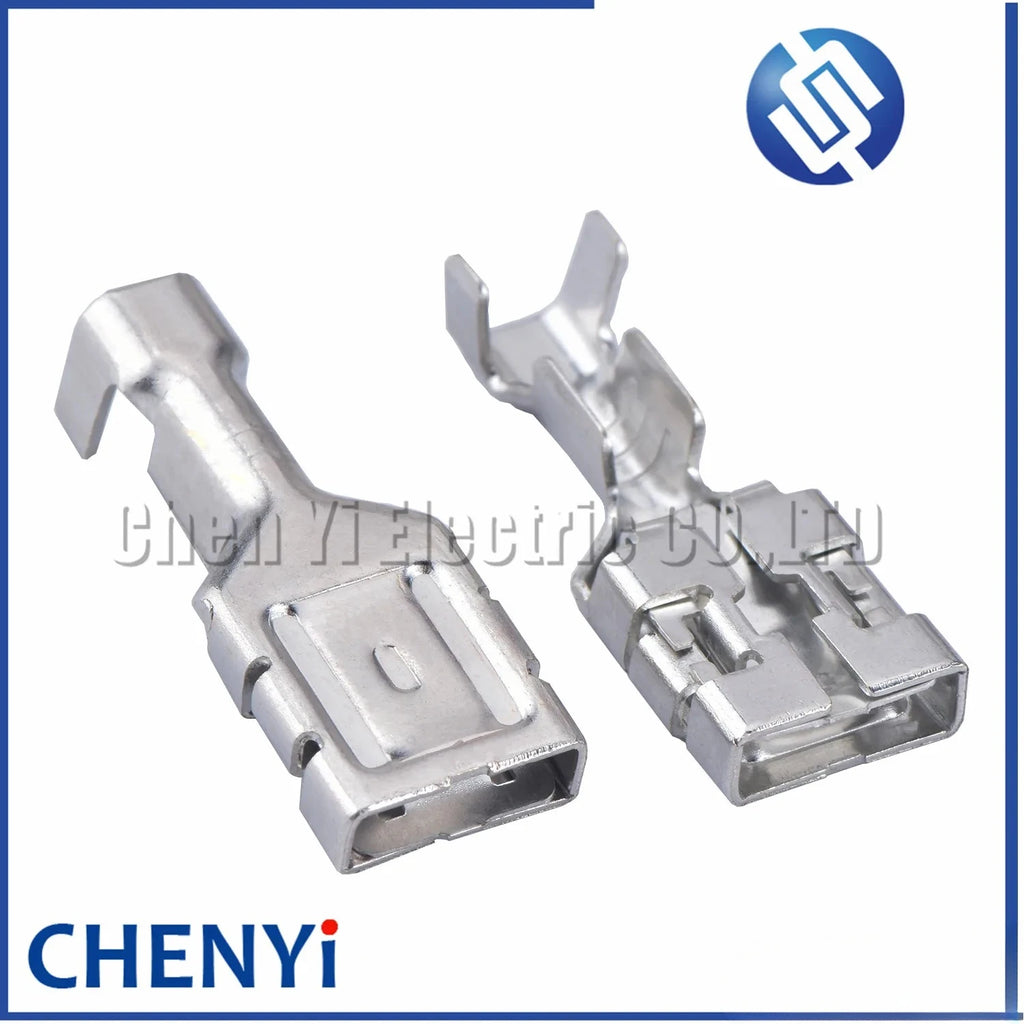 10/20 Pcs 9.5 mm Female Auto Crimping Wire Terminal Copper Splice Brass Pins G257 ST741394-3 7116-3250 7116-3250 DJ626-D9.5×1.2C