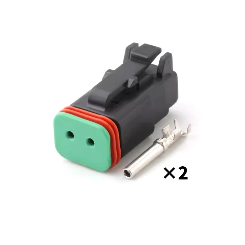 DT06-2S/DT04-2P Deutsch black connector Automotive waterproof wiring harness plug 12PB connector rubber shell with terminal