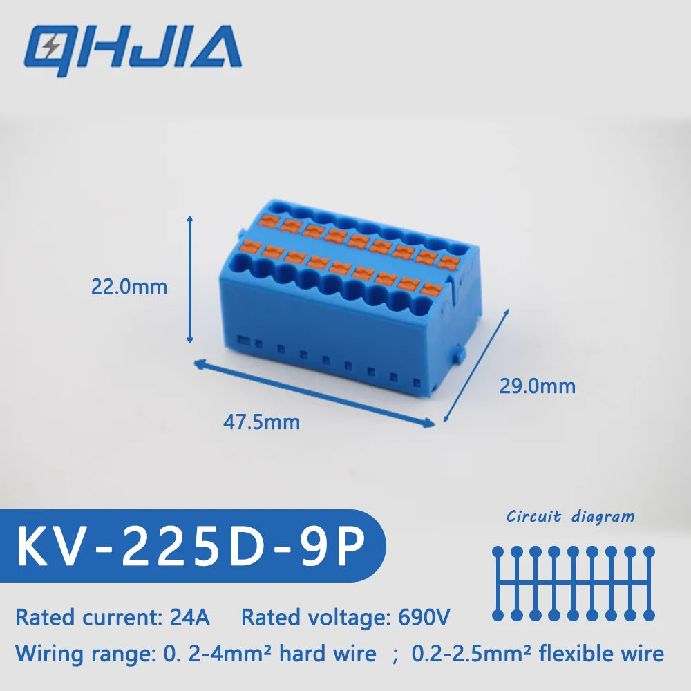 Fast Wiring Mini Rail-Type Quick Junction Box | 1-In-Multi-Out Plug-in Terminal Wire Connector for Easy Electrical Connection