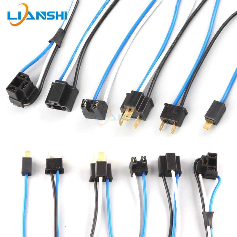5pcs Automotive headlights high beam low light bulb holder H1 H3 H7 H4 high temperature receptacle lamp plug adapter