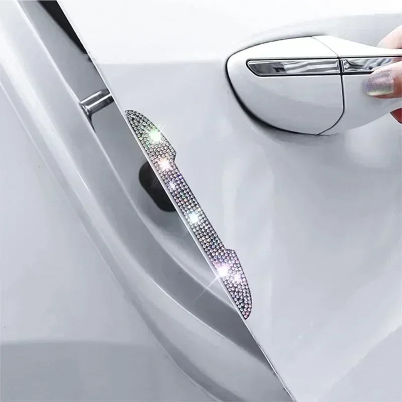 Bling Diamond Car Anti-Collision Strip Rearview Mirror Door Handle Prevent Decoration Rhinestone Scratch Resistant Strip Amagi