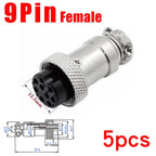 5Pcs GX16 Aviation Connector 2/3/4/5/6/7/8/9/10 Pin Male Plug Female Socket 16mm Wire Panel Mount Nut Type Circular Adapter