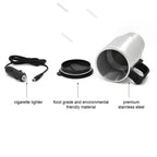 450ml 12V Vehicle Heating Cup Steel Electric Heating Car Kettle For Camping Travel Kettle Coffee Mug Cup Amagi