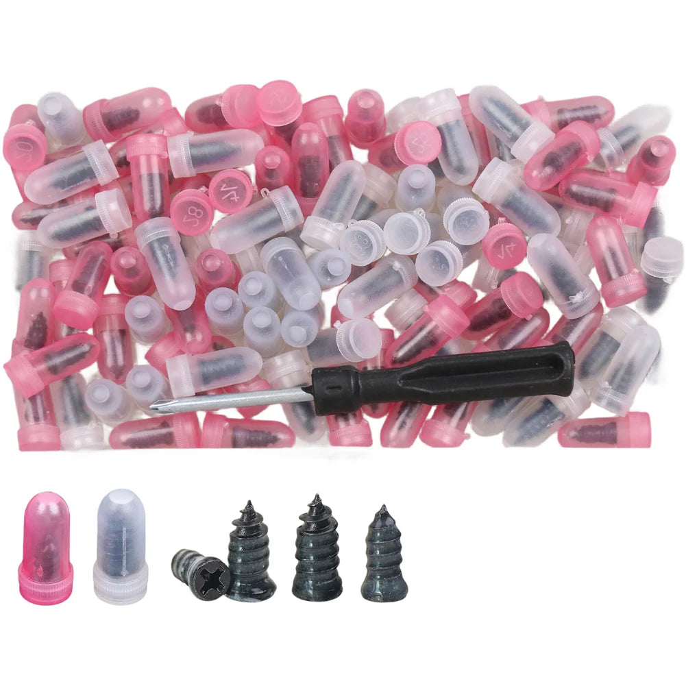 100PCS Car Tyre Repair Rubber Nail Set Tire Repair Nails For Flat Tires Rubber Tire Vacuum Puncture Repair Kit Car Accessories