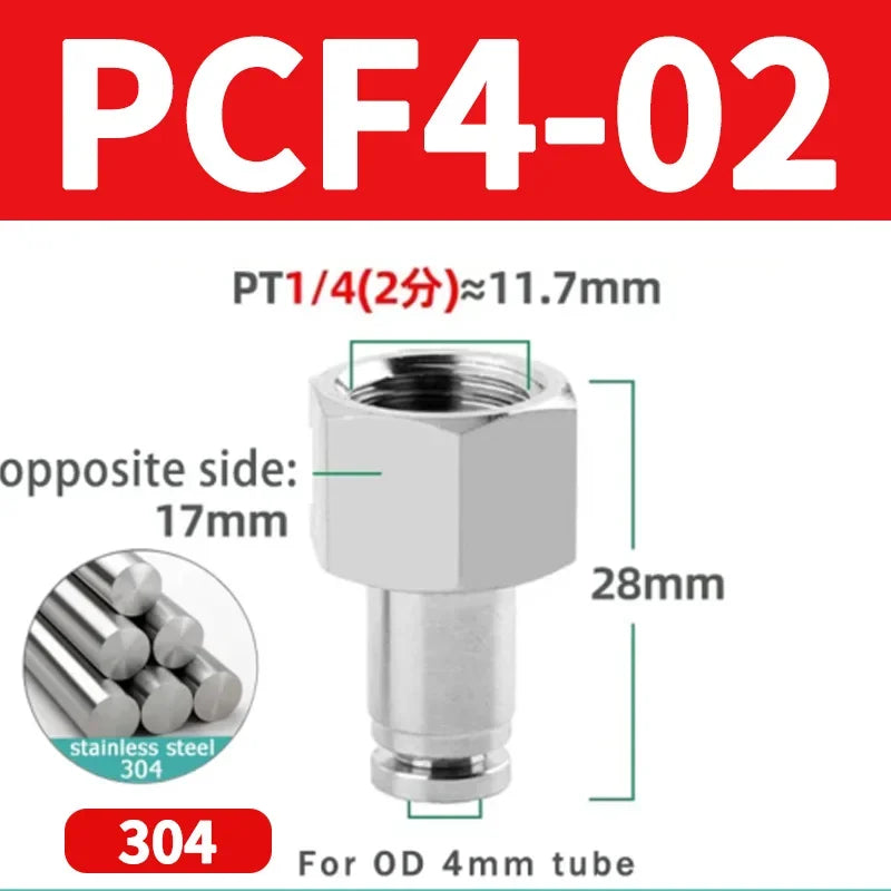 304 Stainless Steel Quick-Connect Air Hose Fittings - BSP 1/8",1/4",3/8",1/2 Pneumatic Pipe Connectors with Corrosion Resistance