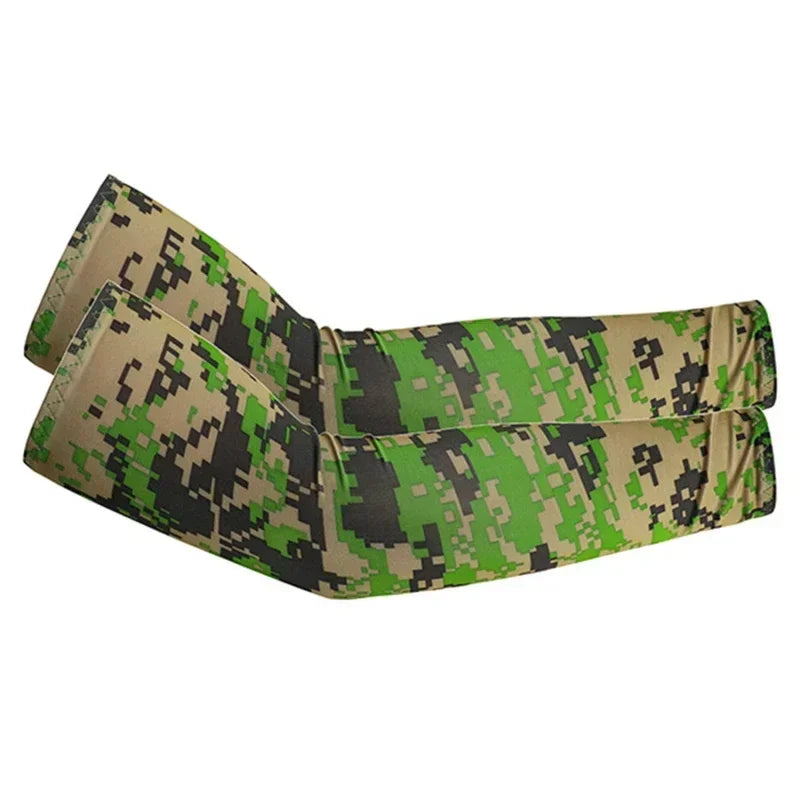 Camouflage Ice Silk Sleeve Cover Men Women Sun Protection Windproof Arm Sleeves Oversleeve for Outdoor Fishing camping Cycling