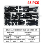 Grade 12.9 Carbon Steel Socket Head Cap Screws Kit, M3 M4 M5 M6 M8 Assortment, High Tensile Hex Bolts, Rust Resistant, Allen Key