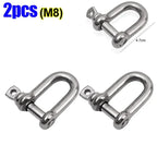 Stainless Steel D Ring Shackle HeavyDuty Ship Rigging Mooring Tow Recovery Clip Boat Vehicle Rope Chain Connector Metal Fastener
