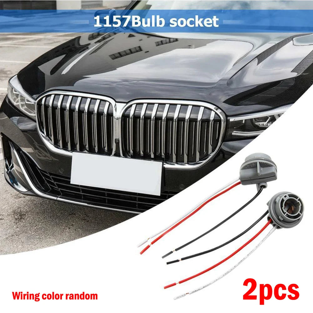 2Pcs 1157 12V Car Bulb Holder Lamp Socket Adapter LED Light Wiring Connector Brake Light Plastic Car Accessories