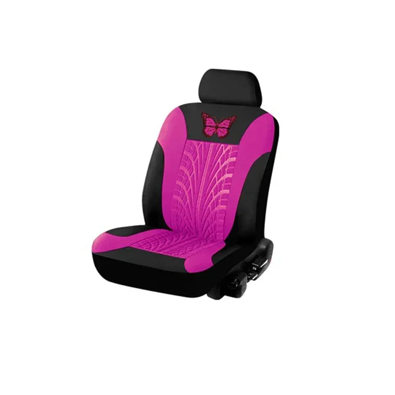 Car Seat Covers Set Universal Fit Most Cars with Butterfly Pattern Tire Track Detail Styling Protector Covers for the Car Amagi