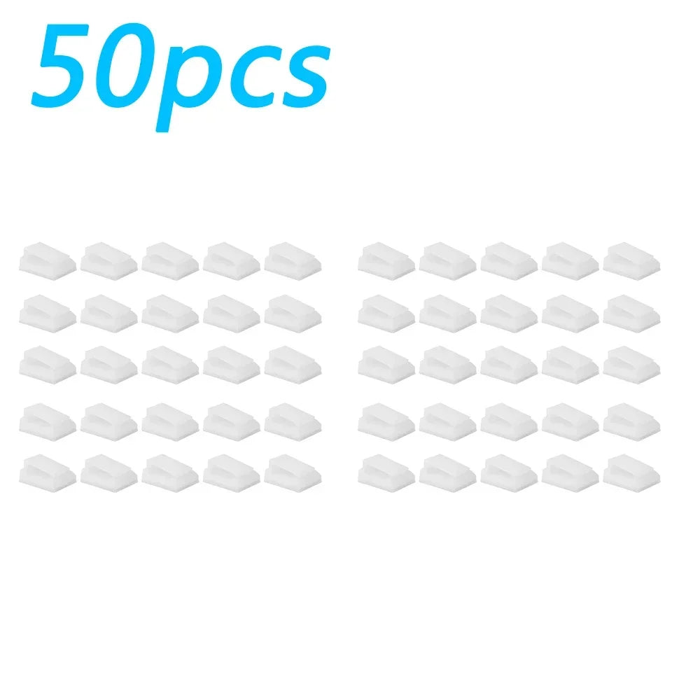 1-100Pcs Cable Clips Organizer Car Dashboard Self-Adhesive Drop Wire Holder Cord Manager Car Fixed Clamp Wire Clip Accessories
