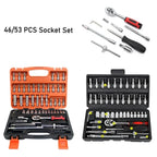 46pcs Complete Socket Wrench Tool Set for DIY Auto Repair and Household Tasks Amagi