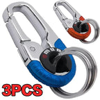 Men's Keychain Hook Stainless Steel Buckle Outdoor Carabiner Climbing Tool Double Ring Car Fishing Key Ring Car Amagi