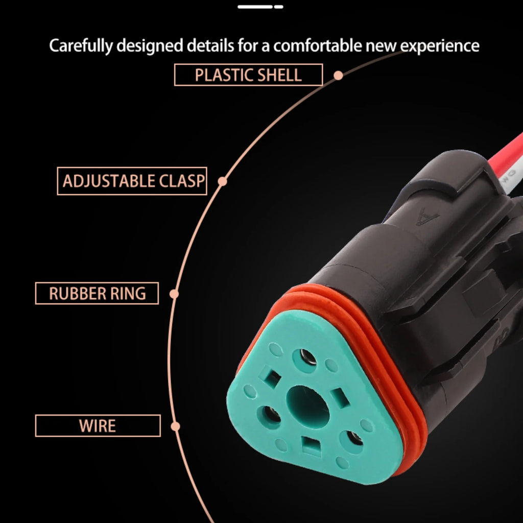 3 PIN 1.6mm Male Female Connector Waterproof Wiring Harness For Engineering Vehicle Deutsch DT04-3P-E005 DT06-3S-E005