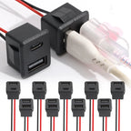 5/1pcs Double Layer Usb Female Base Type-C Socket and Female Usb Lamp Charging Socket Power Socket with Cable 2A Connector