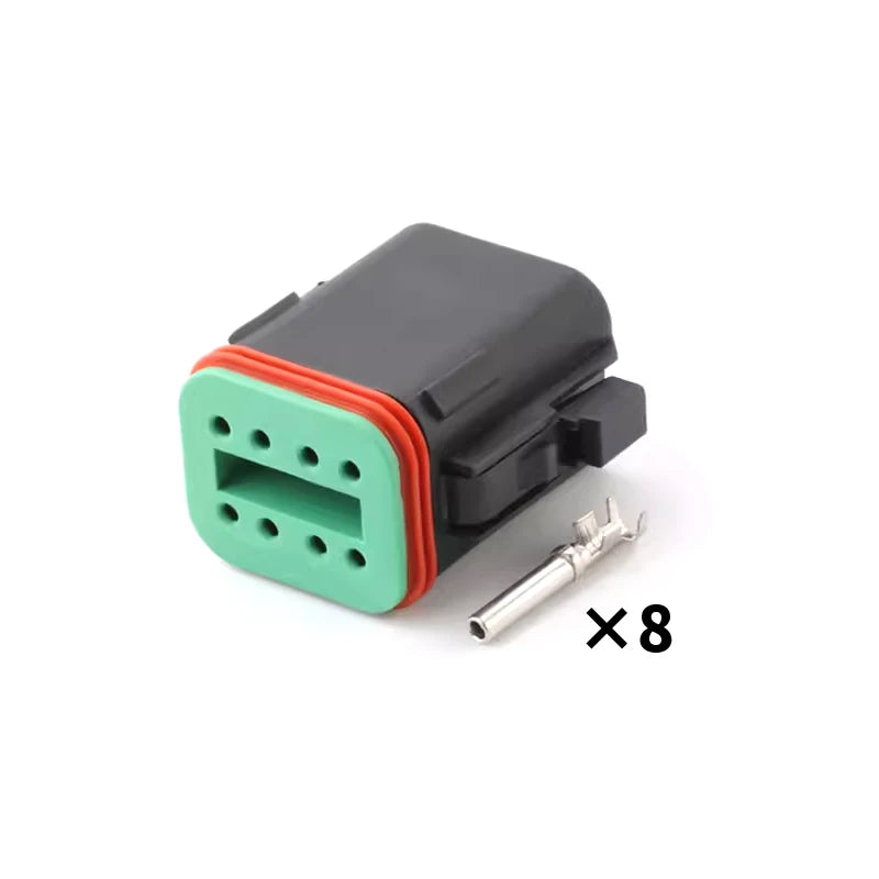 DT06-2S/DT04-2P Deutsch black connector Automotive waterproof wiring harness plug 12PB connector rubber shell with terminal