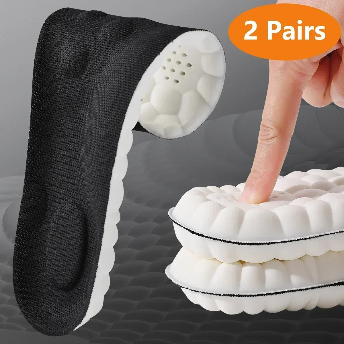 1/2 Pairs 4D Cloud Technologyt High Elasticity Sports Deodorant Insoles for Shoes PU Sole Breathe for Feet Men Running Insole