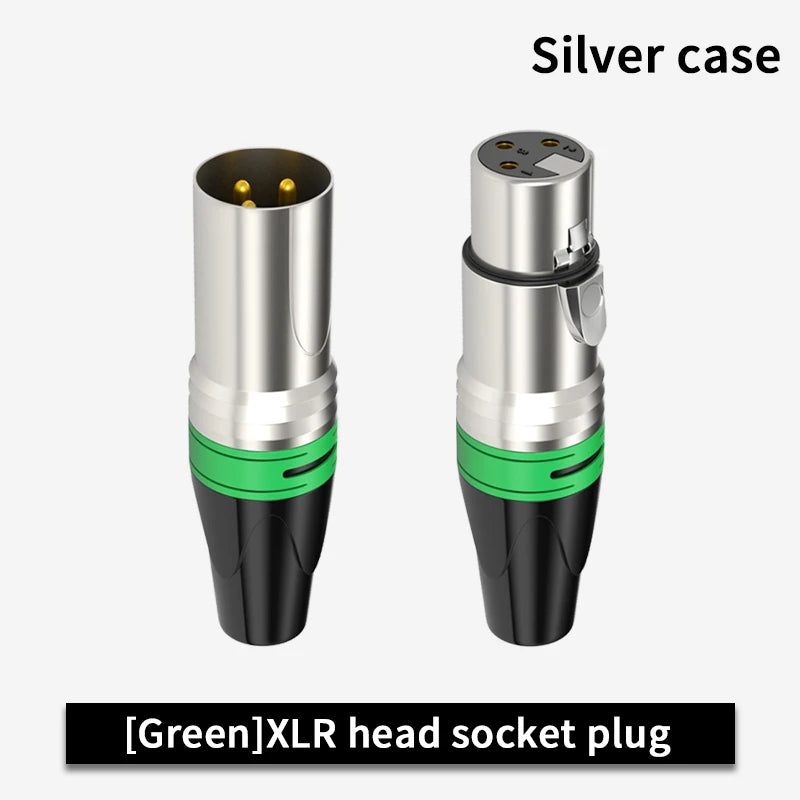 10 Set 3Pin XLR Color Head Pure Copper Pin Male and Female Audio Microphone Connector Canon Welding Plug Socket