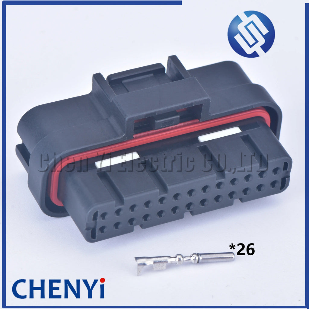 26 Pin 1.0mm two row SUPER SEAL sealed female male pin PCB connector computer ECU auto plug 6473711-1 1473712-1