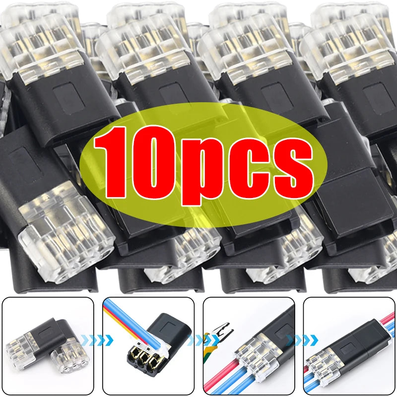 10/1pcs New Electrical Connector 3-Wire Interchangeable Quick Wire Connector Automotive Wire Cable Ribbon Terminal Connector