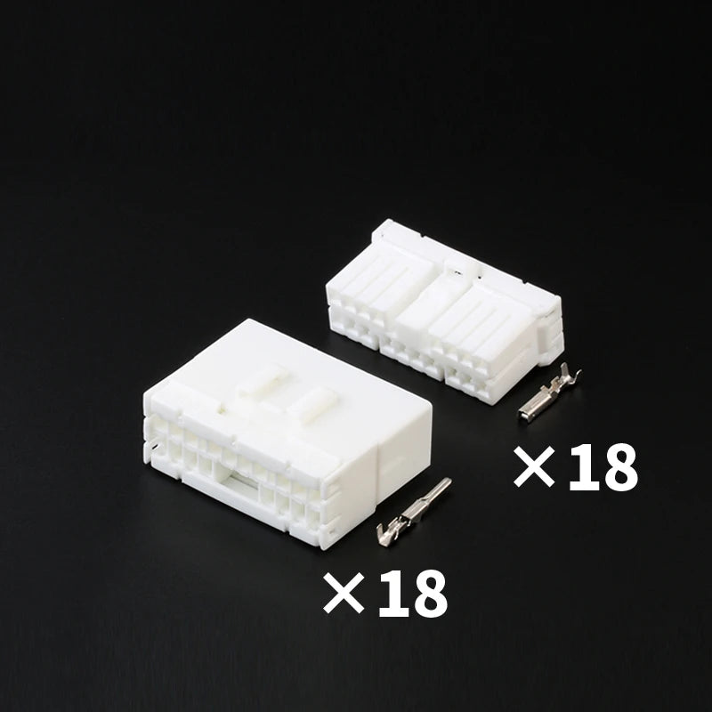 Car modification one key start 18-hole connector wire harness plug rubber shell sheath with terminal 173853-1 368544-1