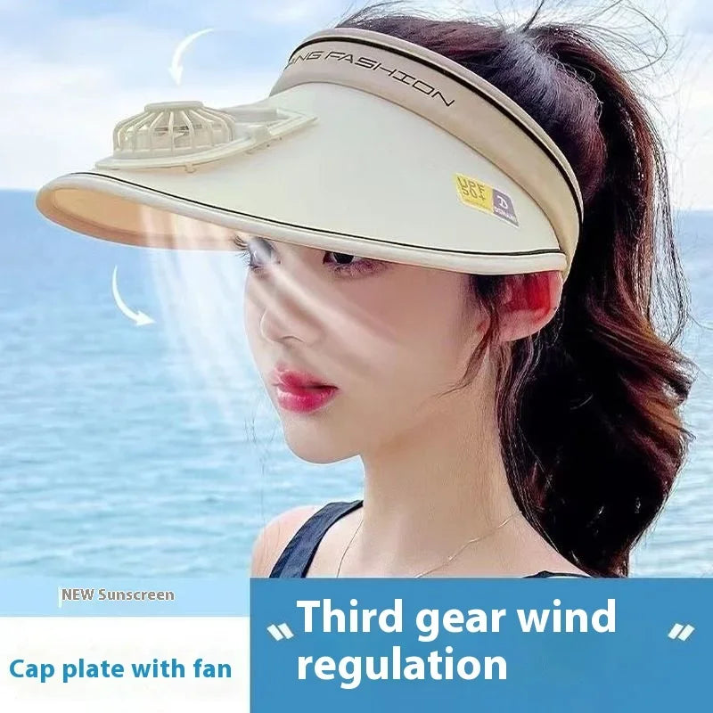 Breathable Cooling Fan Hat Sunscreen Fan Sun Visor Hat Fishing Hat Cooling Peaked Cap Hat Usb Charging Hat For Sport Sunhat Amag