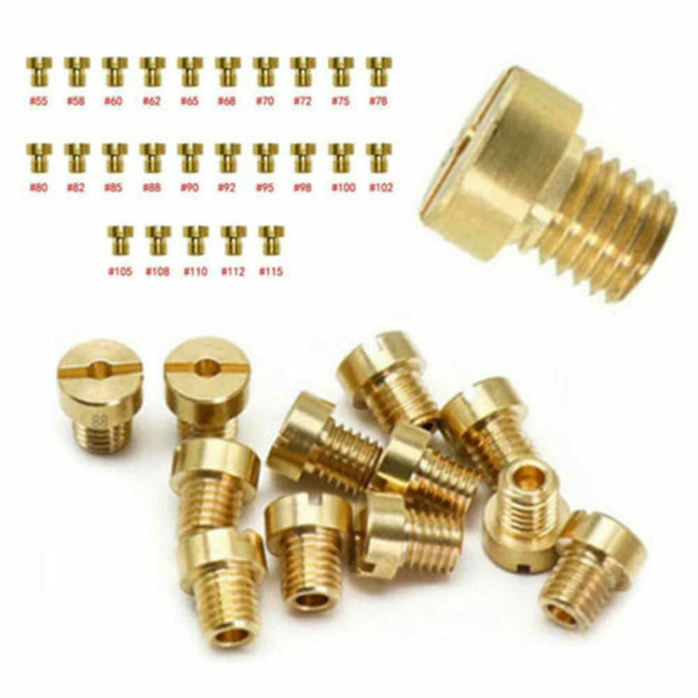 25pcs Carburetor Main Jet 55-115 M6 For Dellorto & For Mikuni 6mm Thread Carburetors Injector Nozzle Main Jet Set