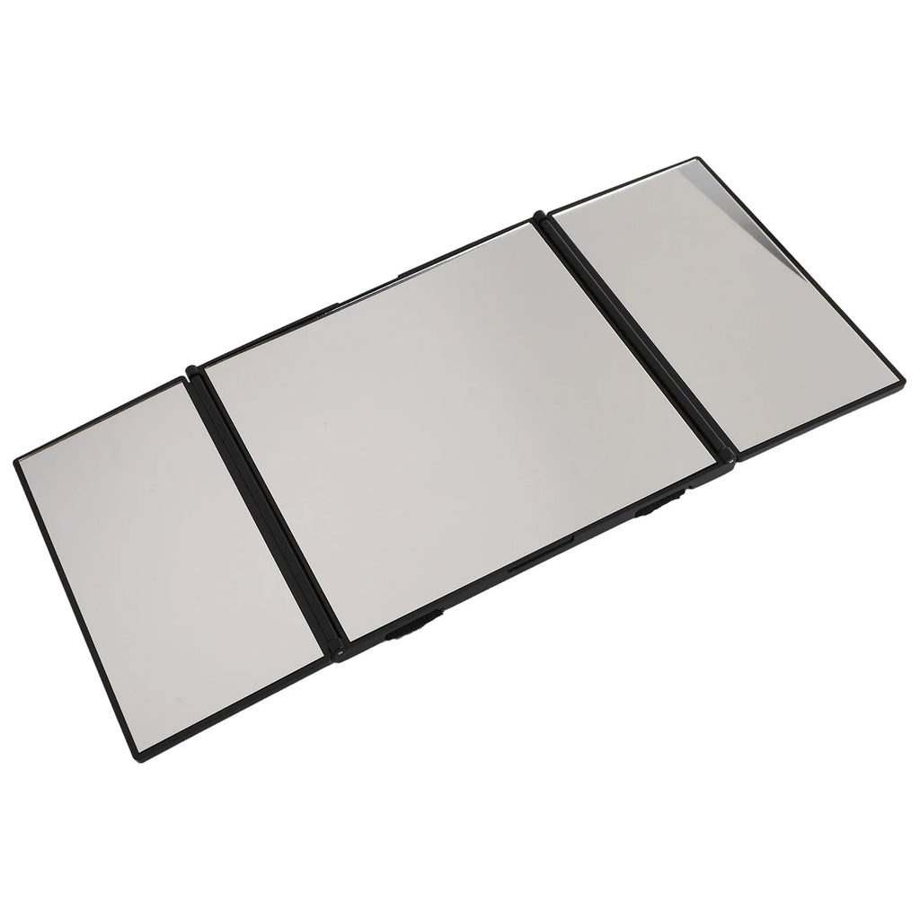 3-Way 360-Degree Folding Mirror For Haircuts Shaving & Makeup Convenience Foldable Car Cosmetic Mirror  Large Screen