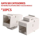 Tool-Free Keystone Jack CAT5E/CAT6/CAT6A RJ45 Ethernet Wall Plate - U/UTP Network Module Adapter for Home/Office/Data Center