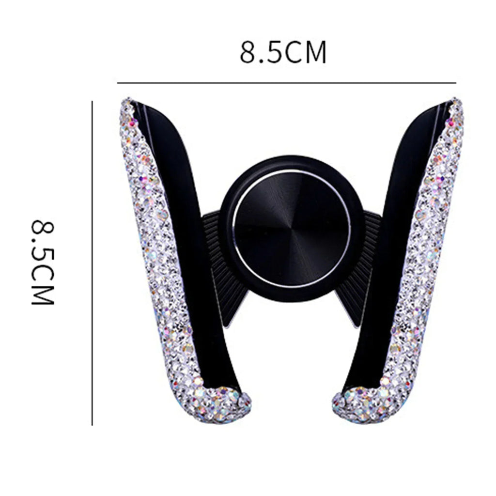 Car Phone Holder Women Diamond Crystal Car Air Vent Mount Clip Mobile Phone Holder Stand in Car Bracket Interior Amagi